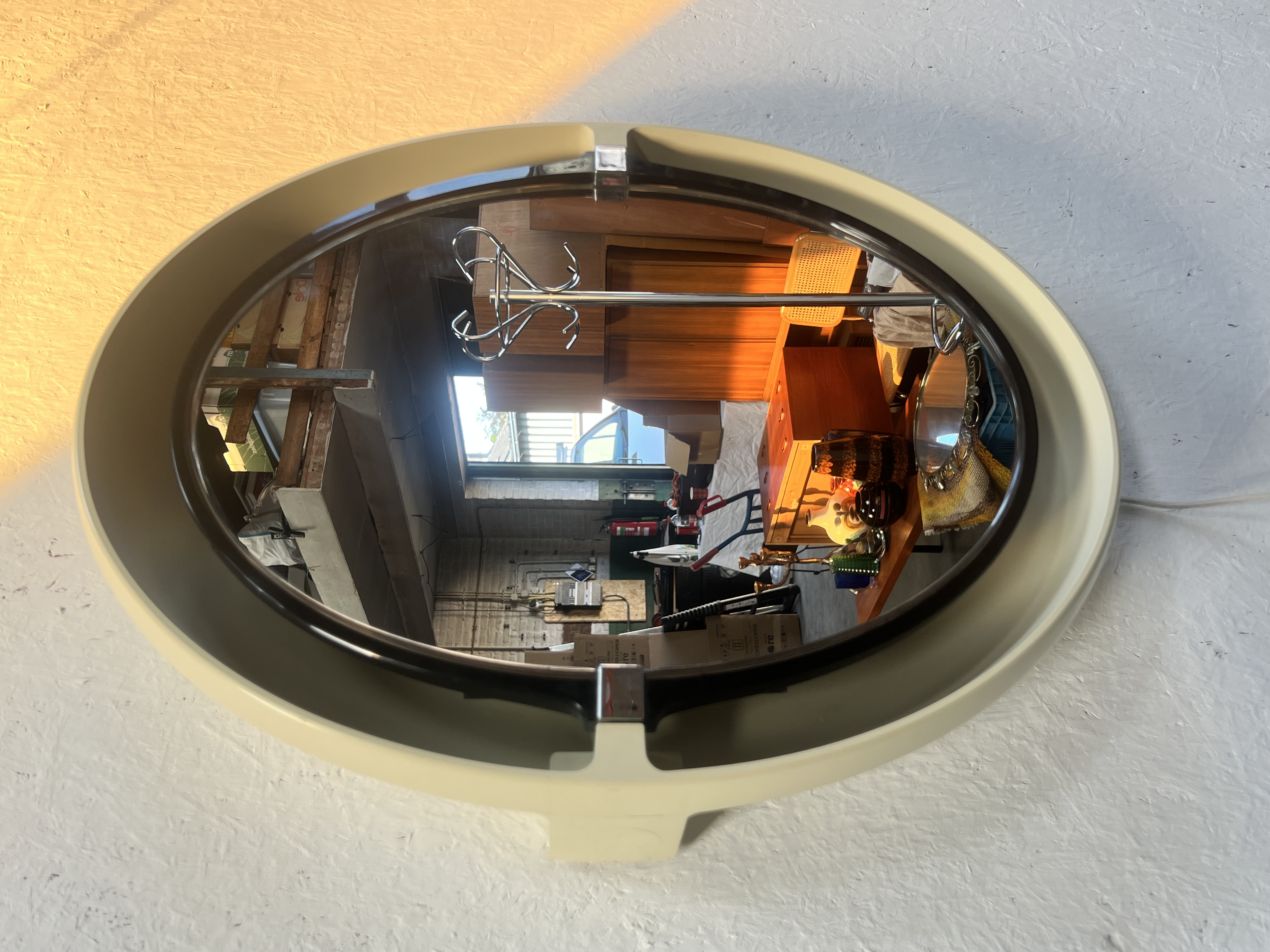 Vintage Ovale Spiegel Met Verlichting, Allibert, 1970's image 16