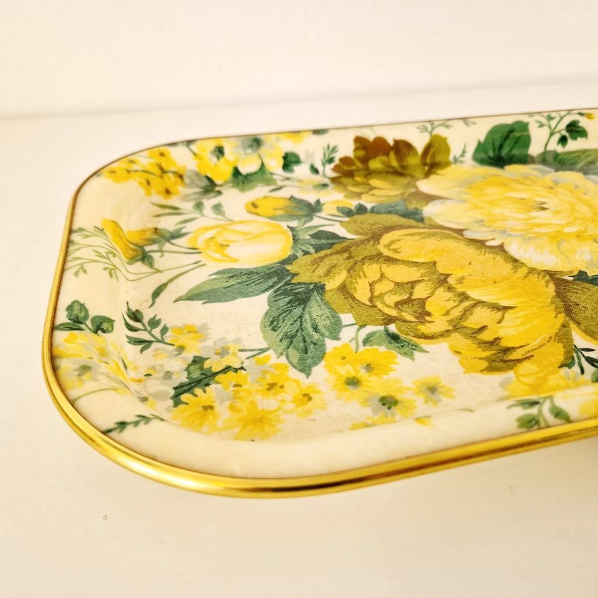 Fifties Vintage Dienblad Glasvezel Serveerblad Bloemen image 4