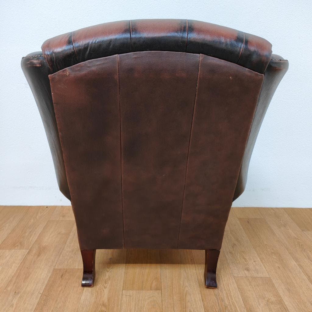 Vintage Chesterfield Stijl Fauteuil, Oorfauteuil 209 image 13