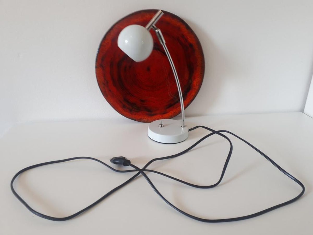 Retro Bollampje Bollamp Witte Bureaulamp Nachtlampje image 5
