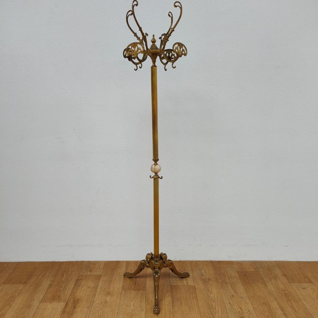 Vintage Goudkleurige Messing Staande Kapstok, Hall Tree 6 image 2