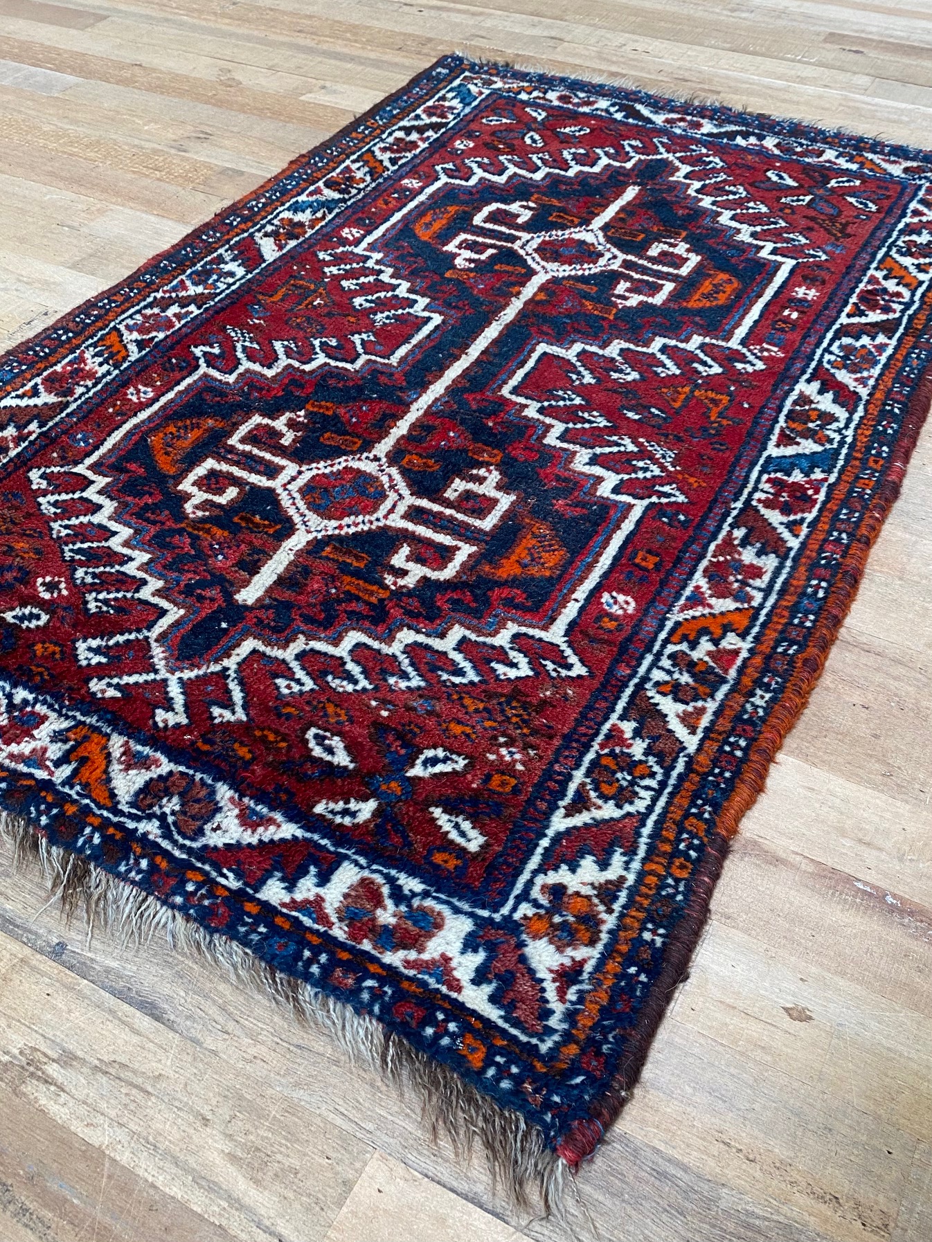 Handgeknoopt Hamadan Vloerkleed Rood 84X140Cm Perzisch Tapijt image 3
