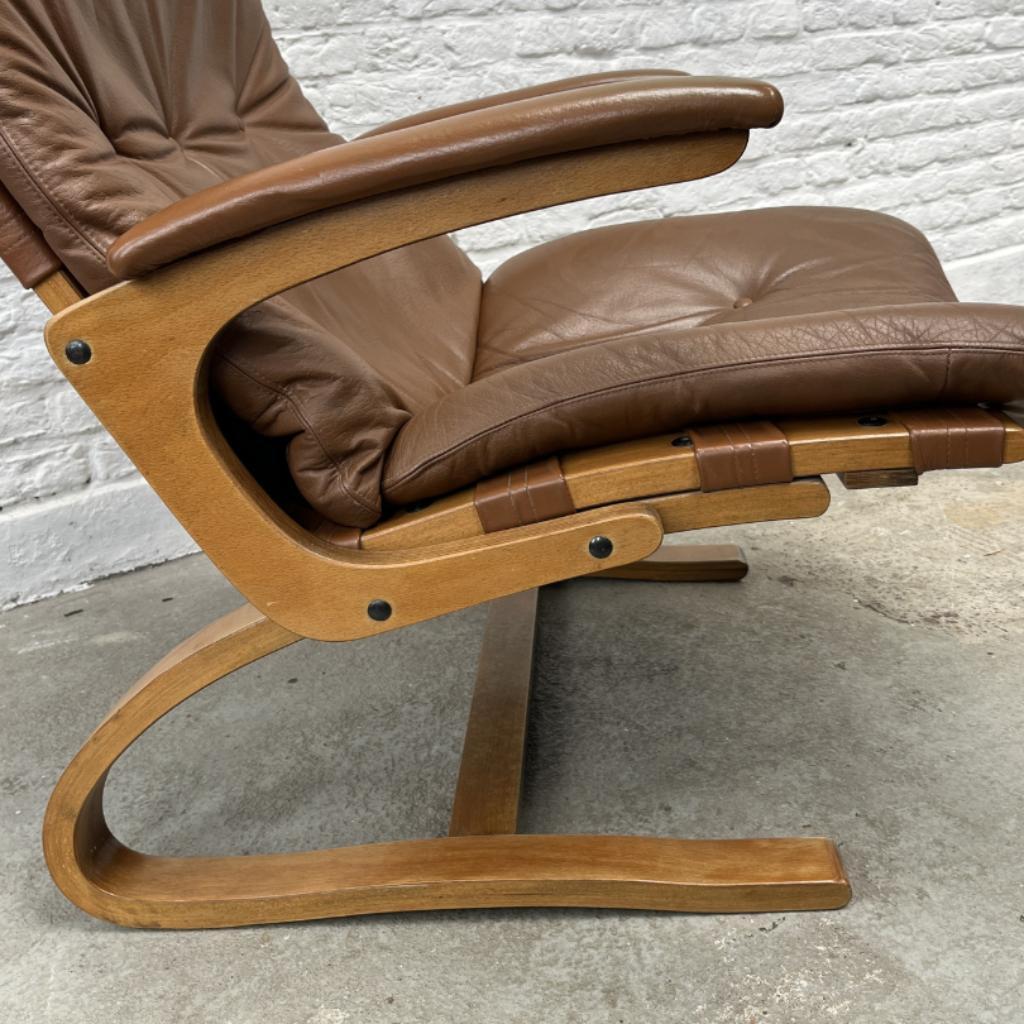Midcentury Design Fauteuil Leer – Solheim, Rybo Rykken image 6