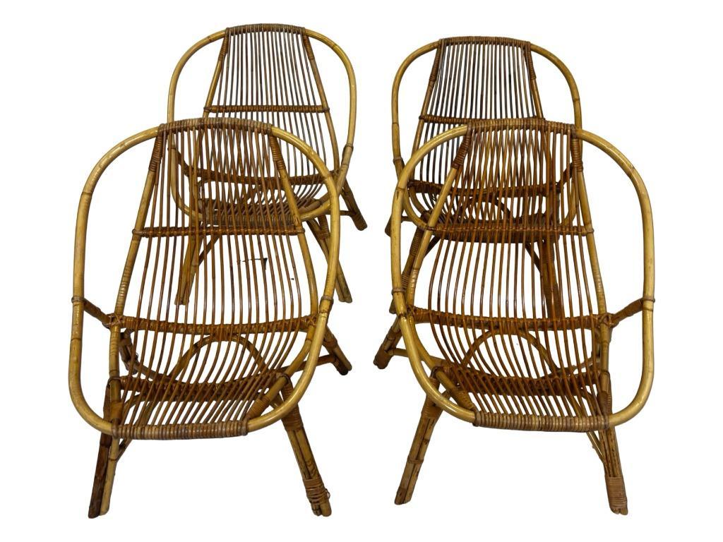 Vintage Set Van 4 Rotan Fauteuils Rohe Noordwolde 1960 image 11
