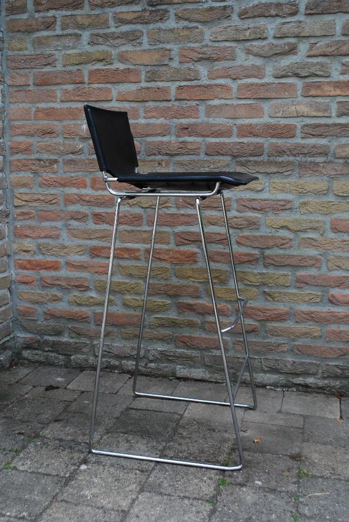 Design Barkruk Chrome En Zwart Leer image 10