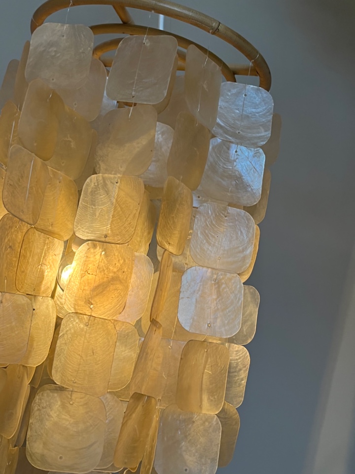 Capiz Parelmoer Schelp Lamp Hanglamp Schelpen Bamboe Capiz image 8
