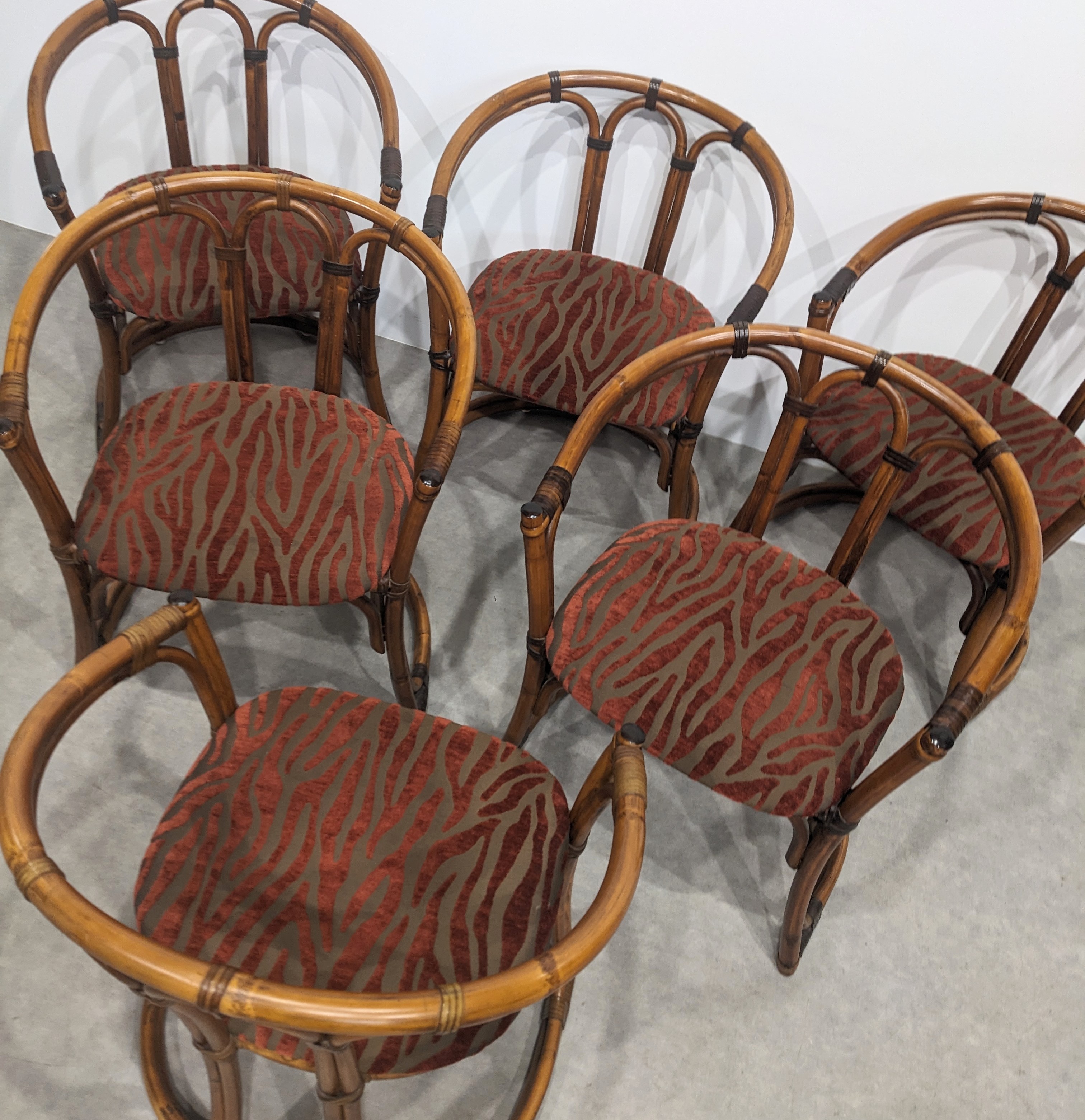 Six Vintage Bamboo Chairs image 4