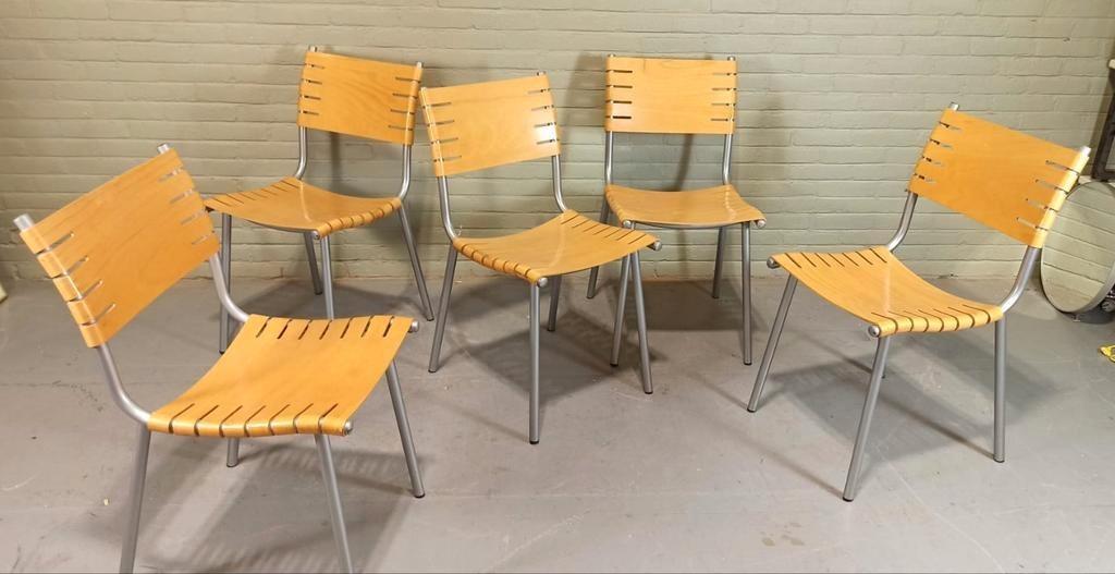 Set Van 5 Vintage Ruud Jan Kokke Stoelen Eetkamerstoelen image 16