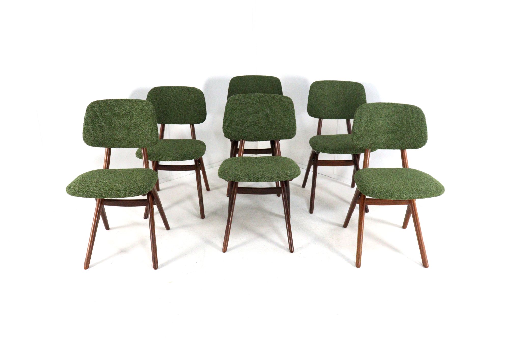 Set 6 Scissor Chairs Stoelen Attr Louis Van Teeffelen Vintage image 16