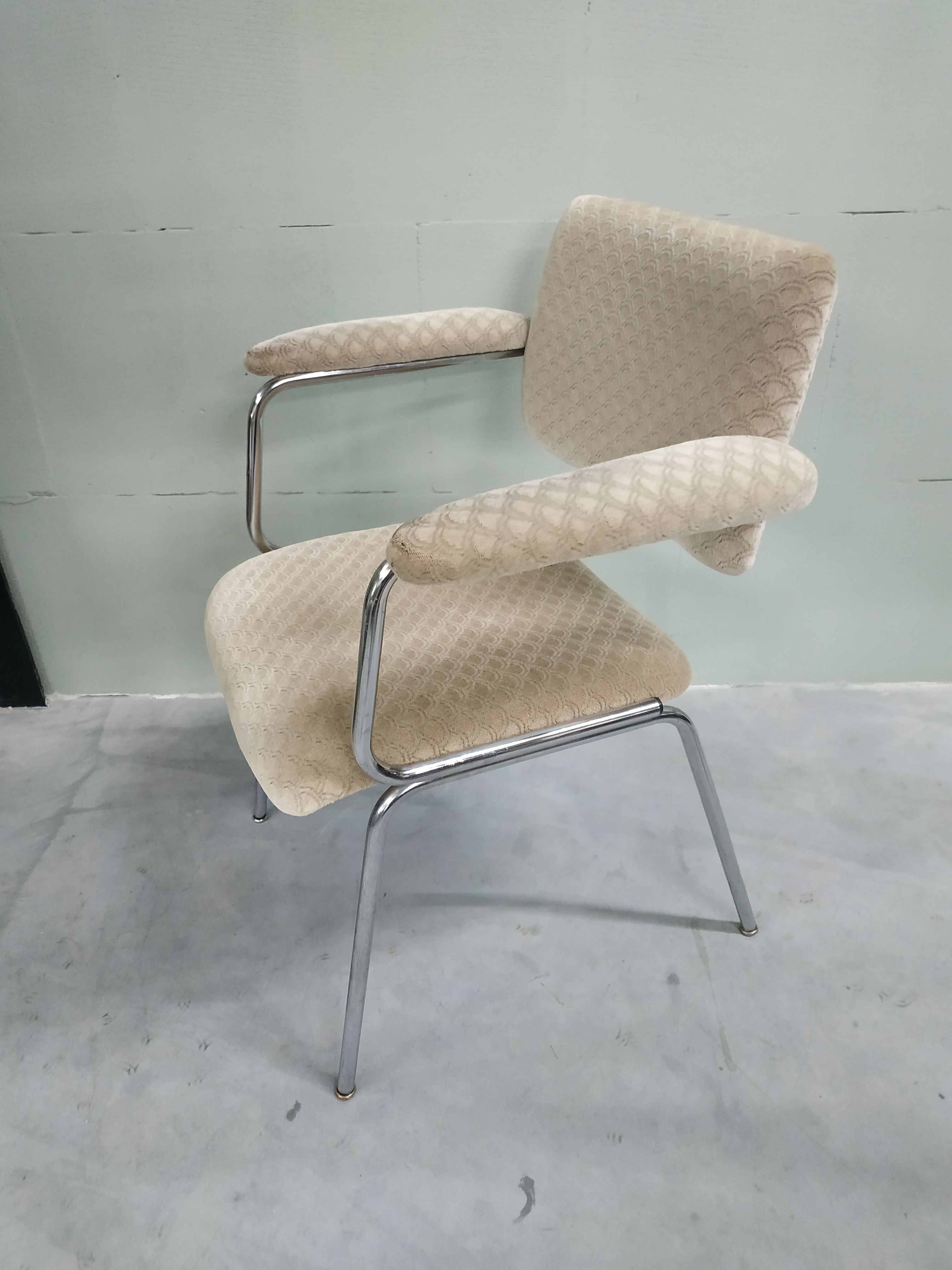 Vintage Buisstoel Vergaderstoel Originele Bekleding image 3