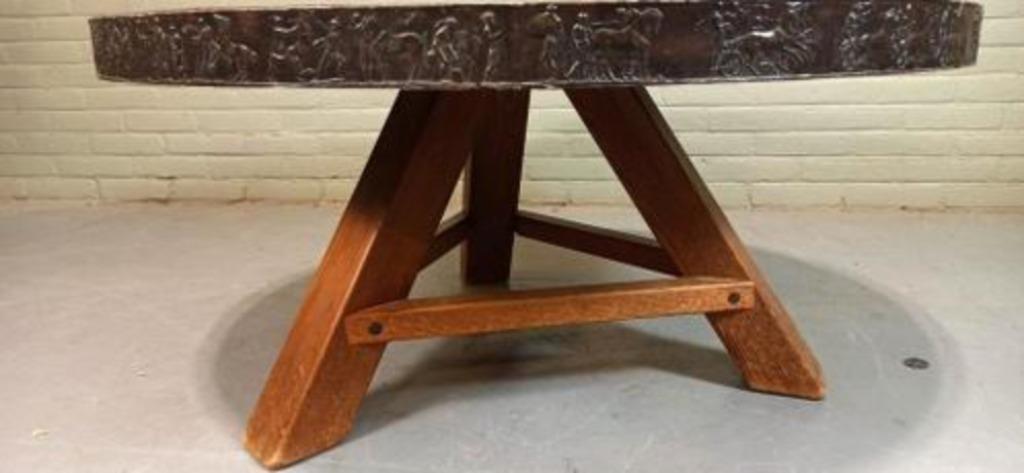 Vintage Brutalist Salontafel, Rond image 14