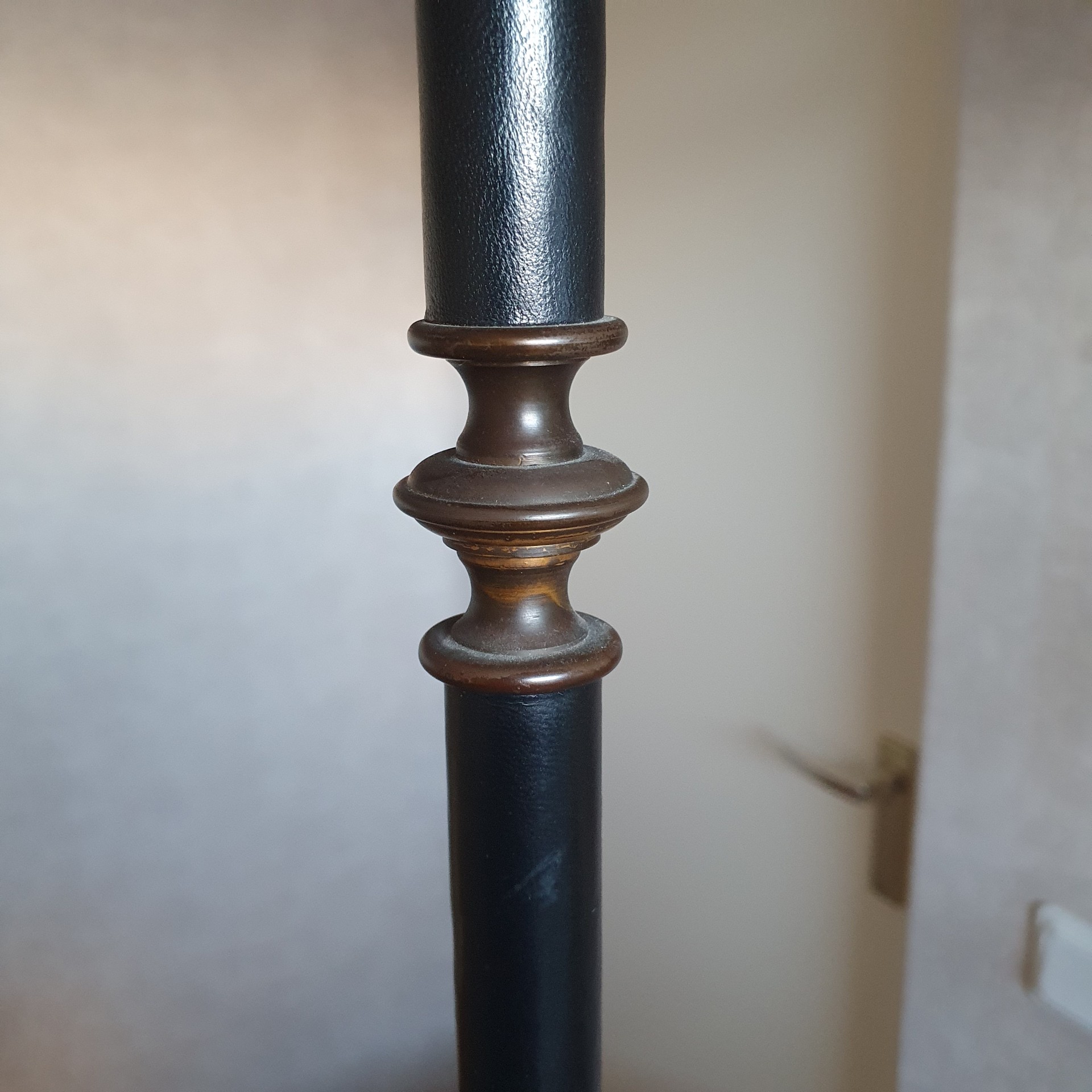 Klassiek - Vloerlamp - Staande Lamp - Met Leder Omkleed -1950 image 13
