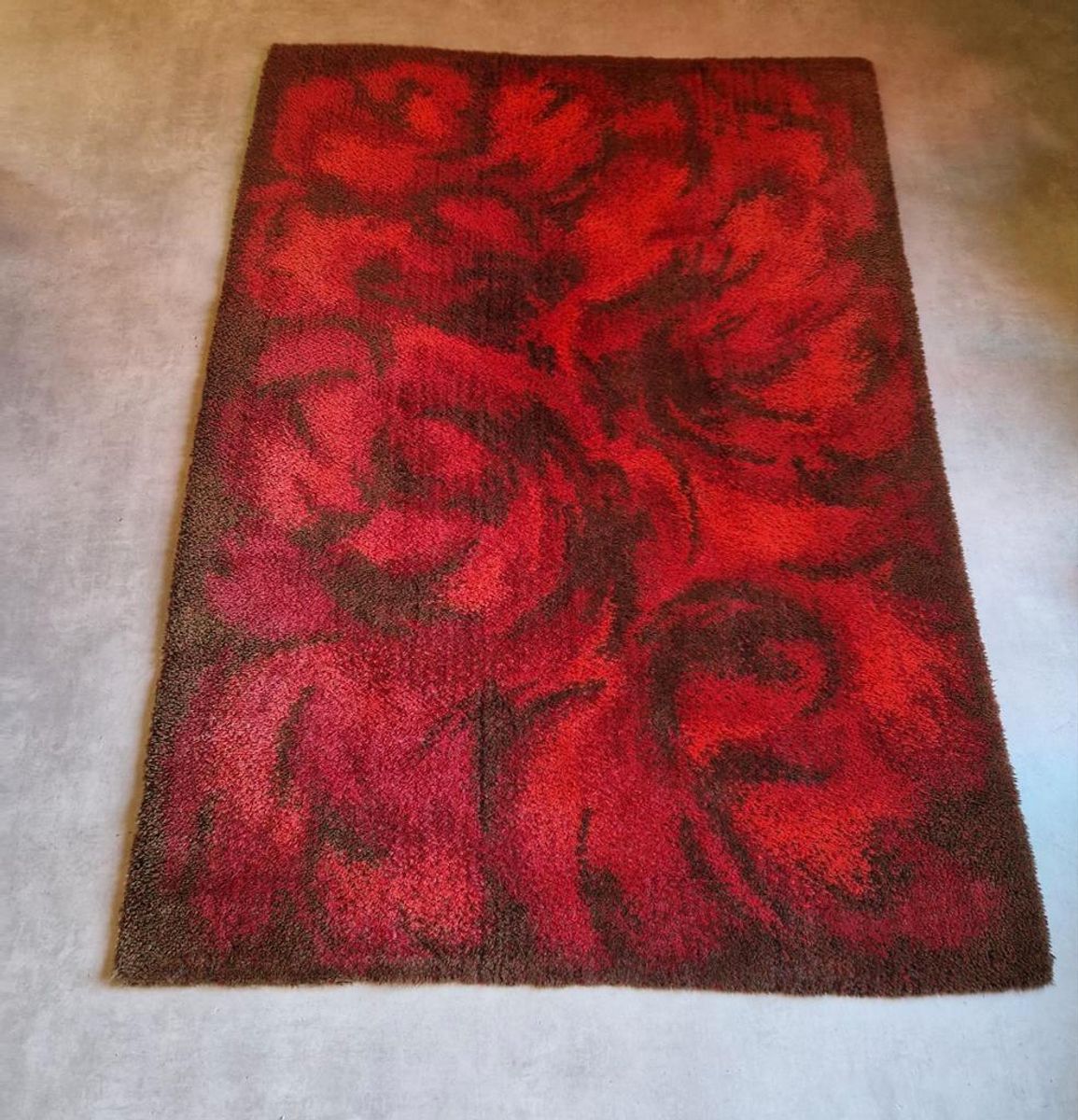 Vintage Vloerkleed Bruin Rood Jaren 70 Kleed image 4