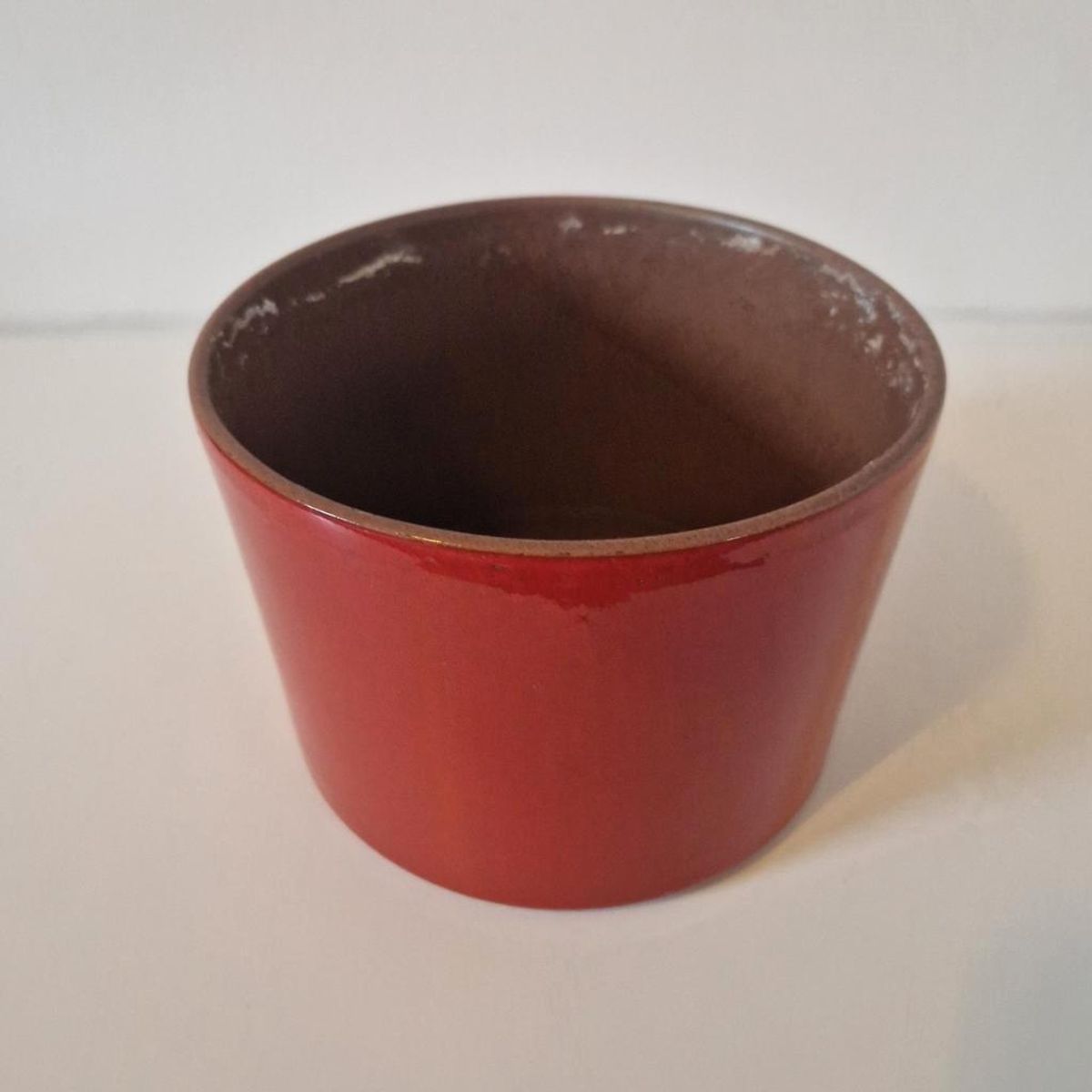 Vintage Bloempot Rood Oranje Keramieke Pot image 3