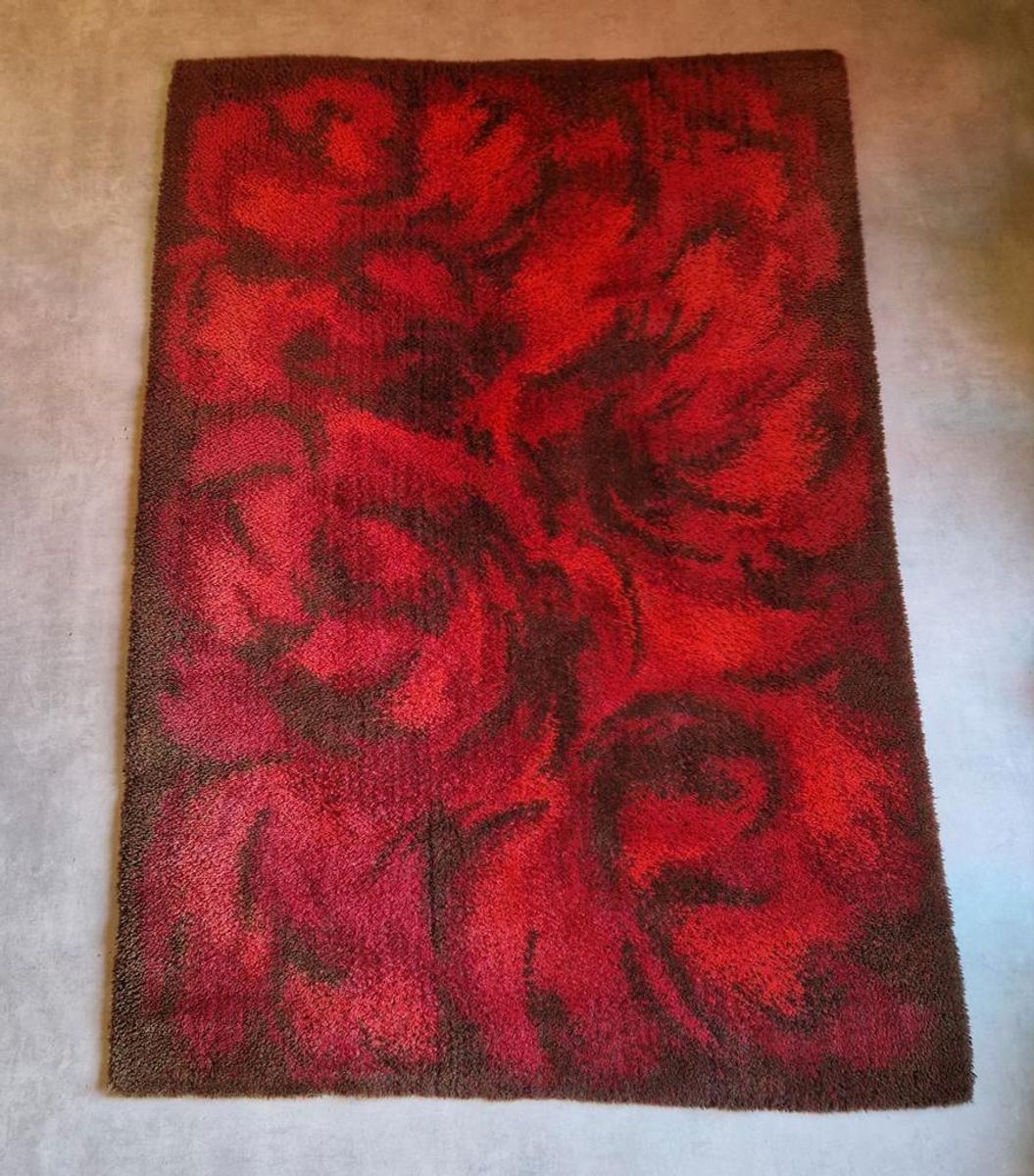 Vintage Vloerkleed Bruin Rood Jaren 70 Kleed image 2