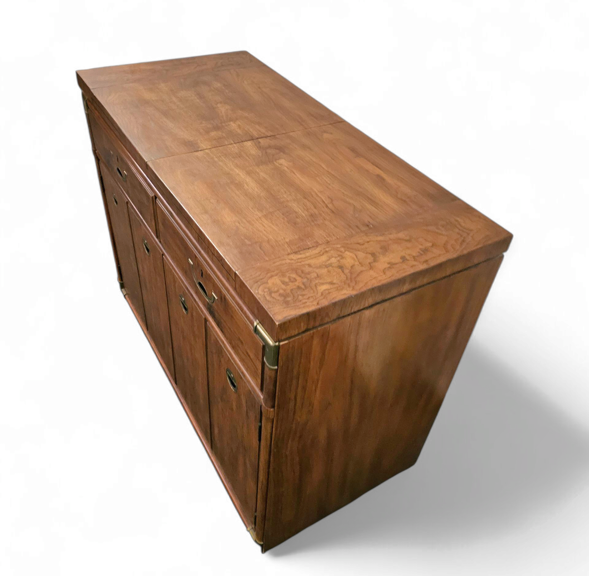 Vintage Drexel Accolade Campaign Server Dry Bar On Casters / Flip Top 1980s image 8
