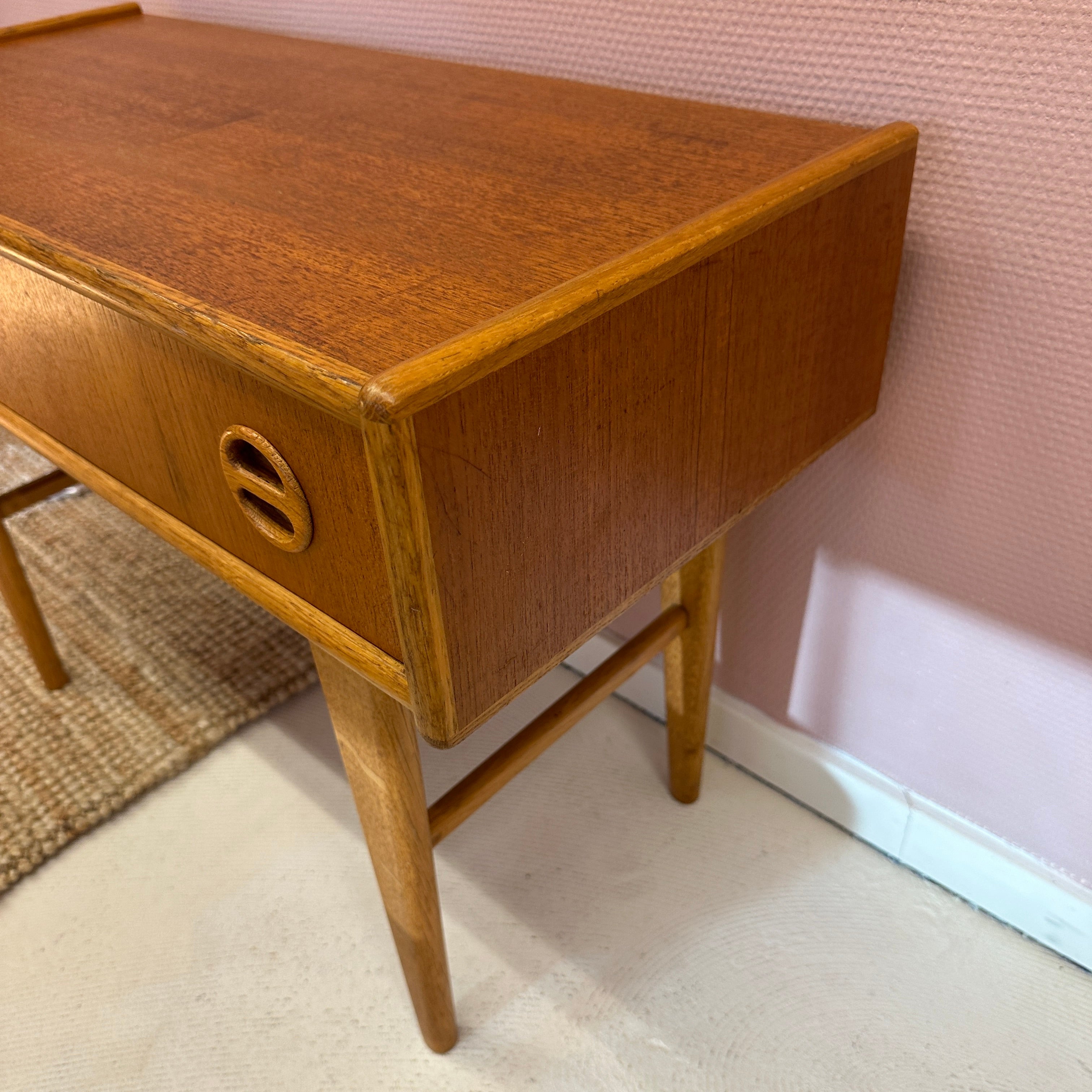 1950's Swedish Mid-century Teak Side Table / Hall Cabinet image 4