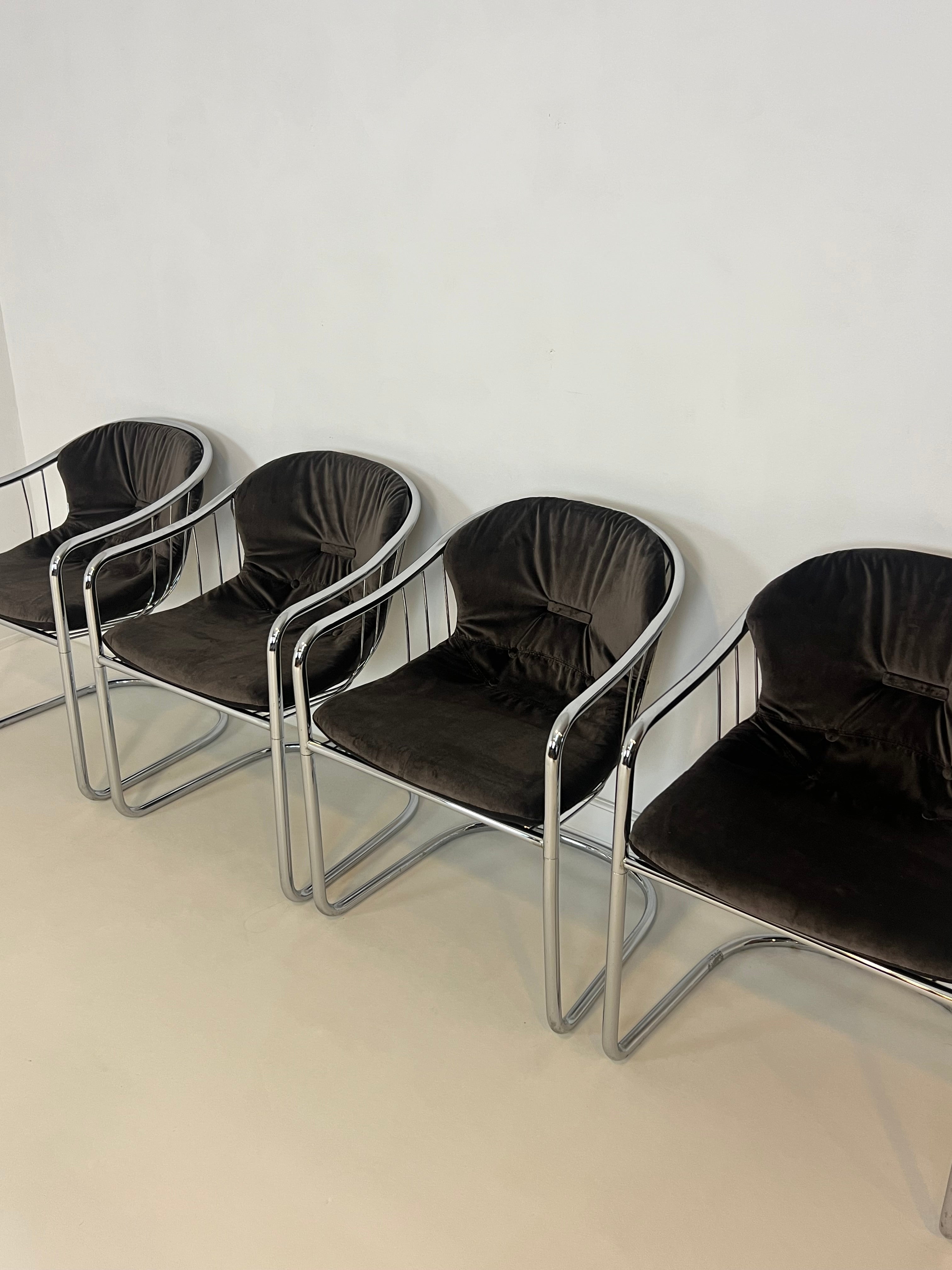 Set Of 4 Gastone Rinaldi Dining Chairs For Rima image 7
