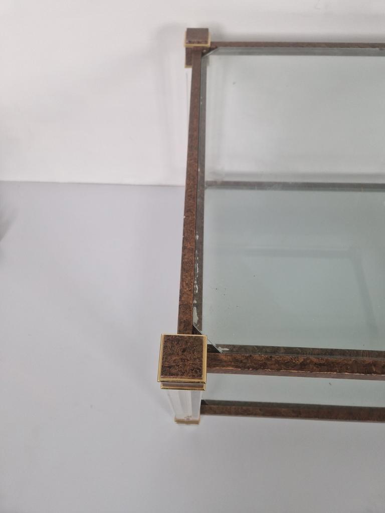 Hollywood Regency Glas En Perspex Bijzettafel Vintage image 6