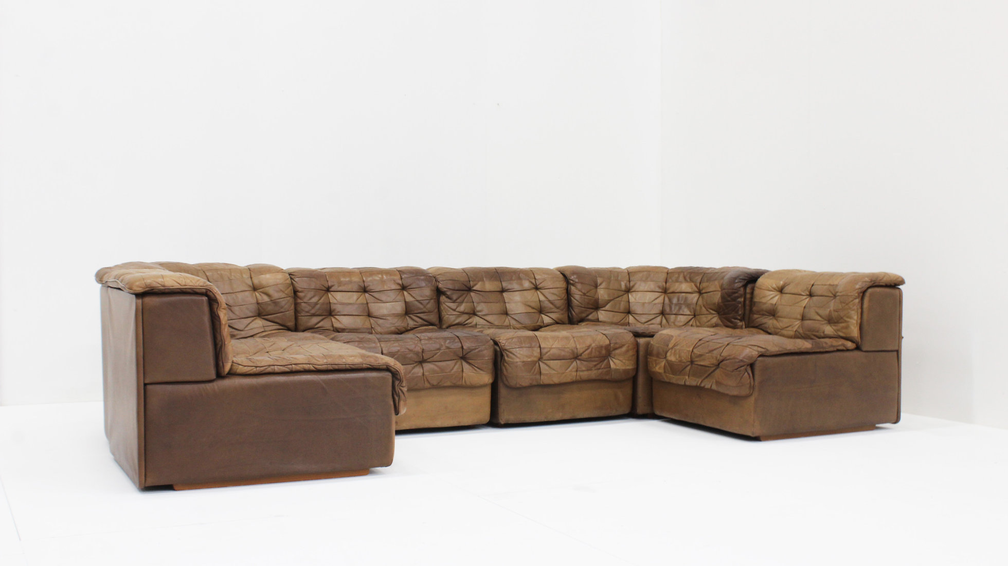 Vintage De Sede Ds 11 Modulaire Bank In Bruin Patchworkleer, Set Van 6 image 2