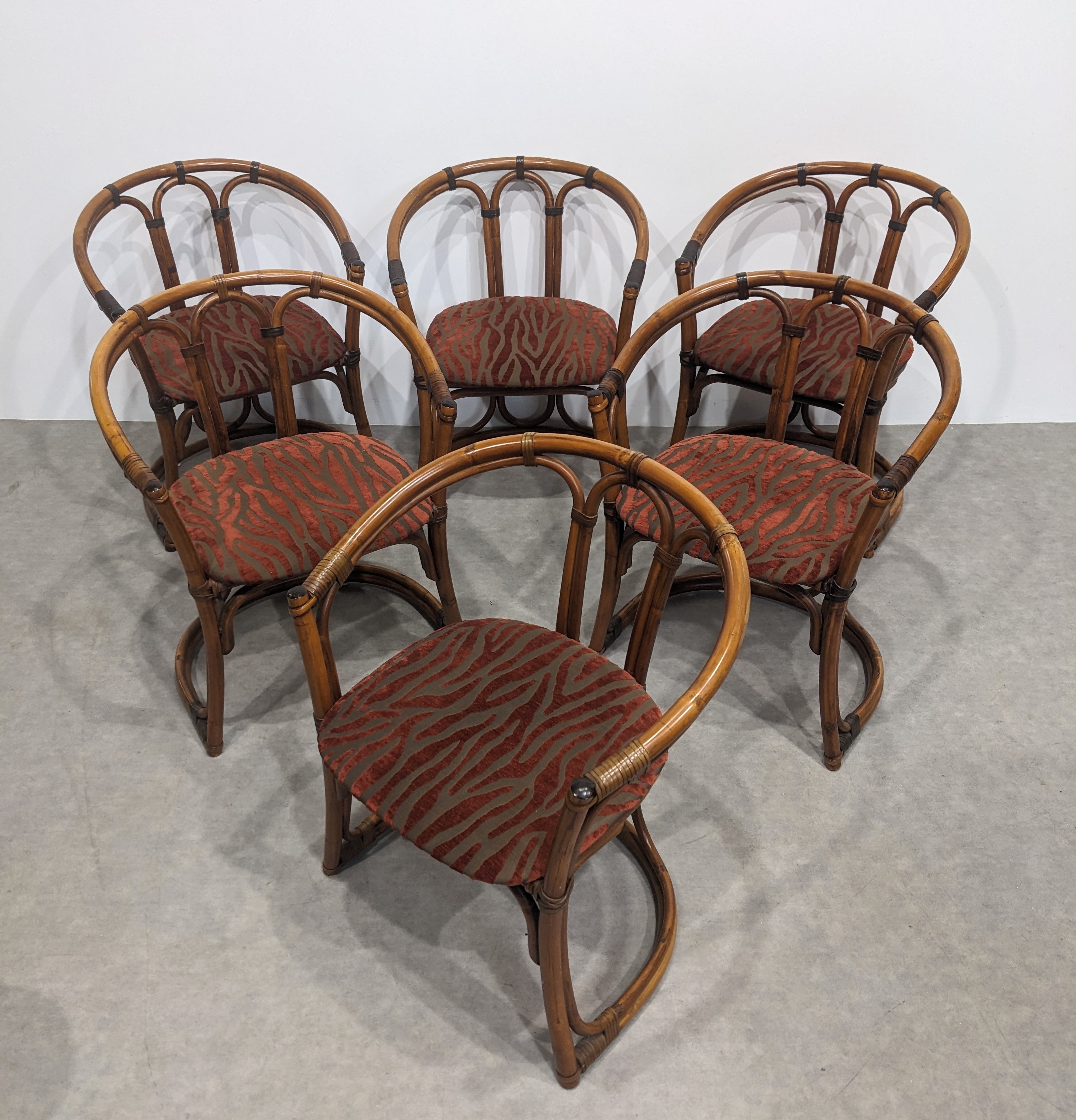 Six Vintage Bamboo Chairs image 7