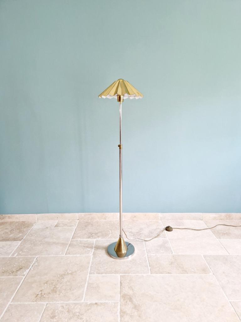 Lampe Sur Pied En Métal Chromé Et Laiton, 1970 image 14