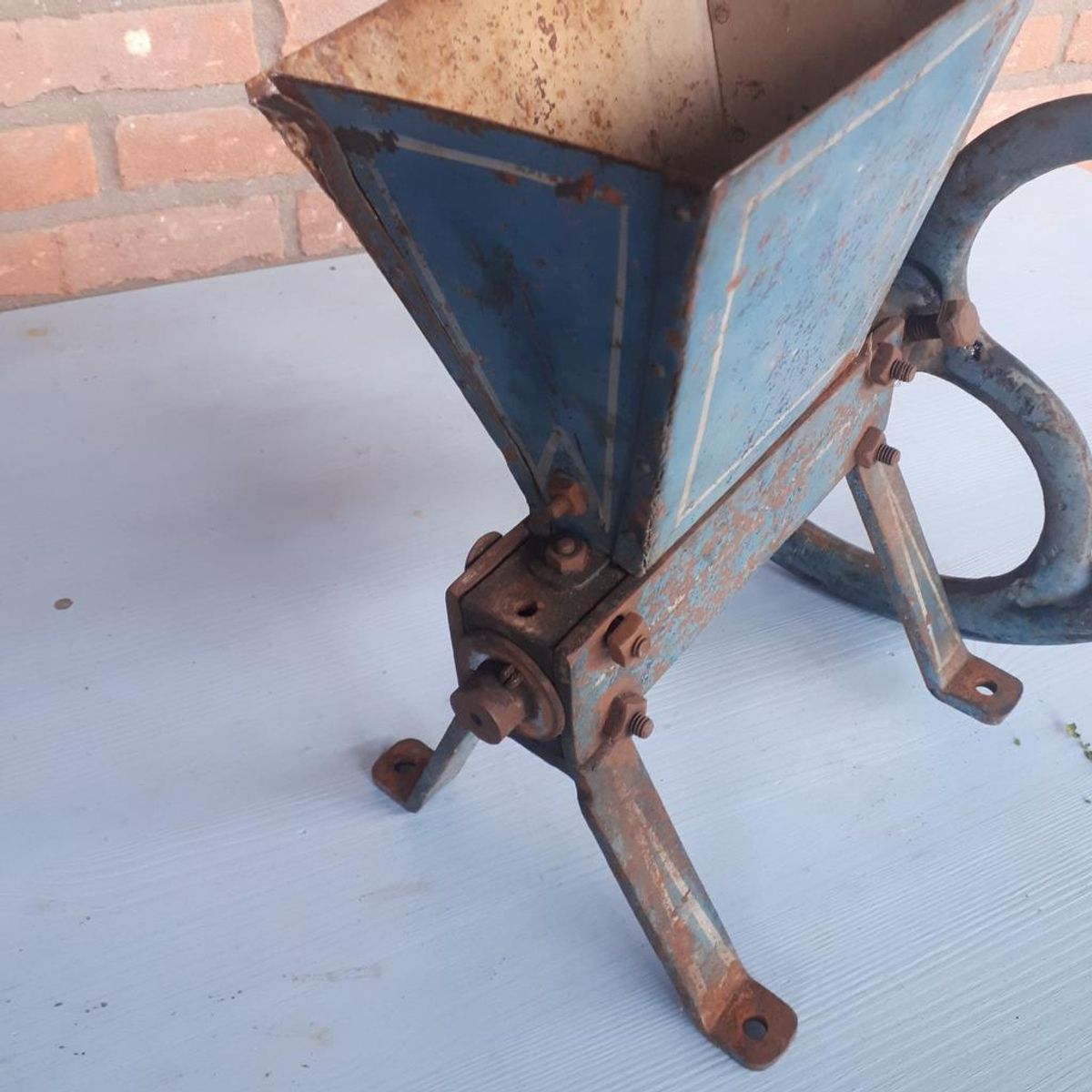 Antieke Gerst Molen Tafel Molen Bakkerij Winkel Graan Maler image 10