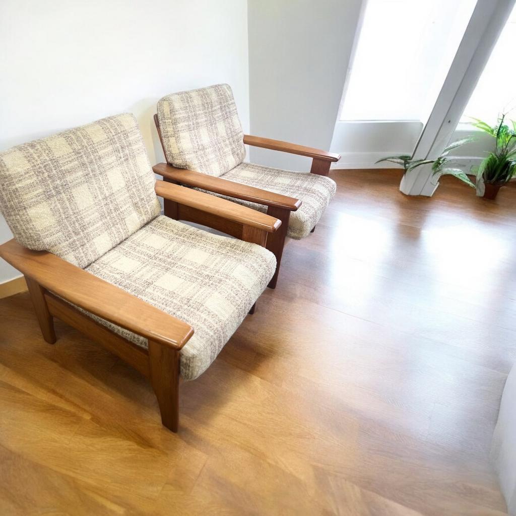 Set Van 2 Vintage Fauteuils / Armchairs / Eenzitten image 3