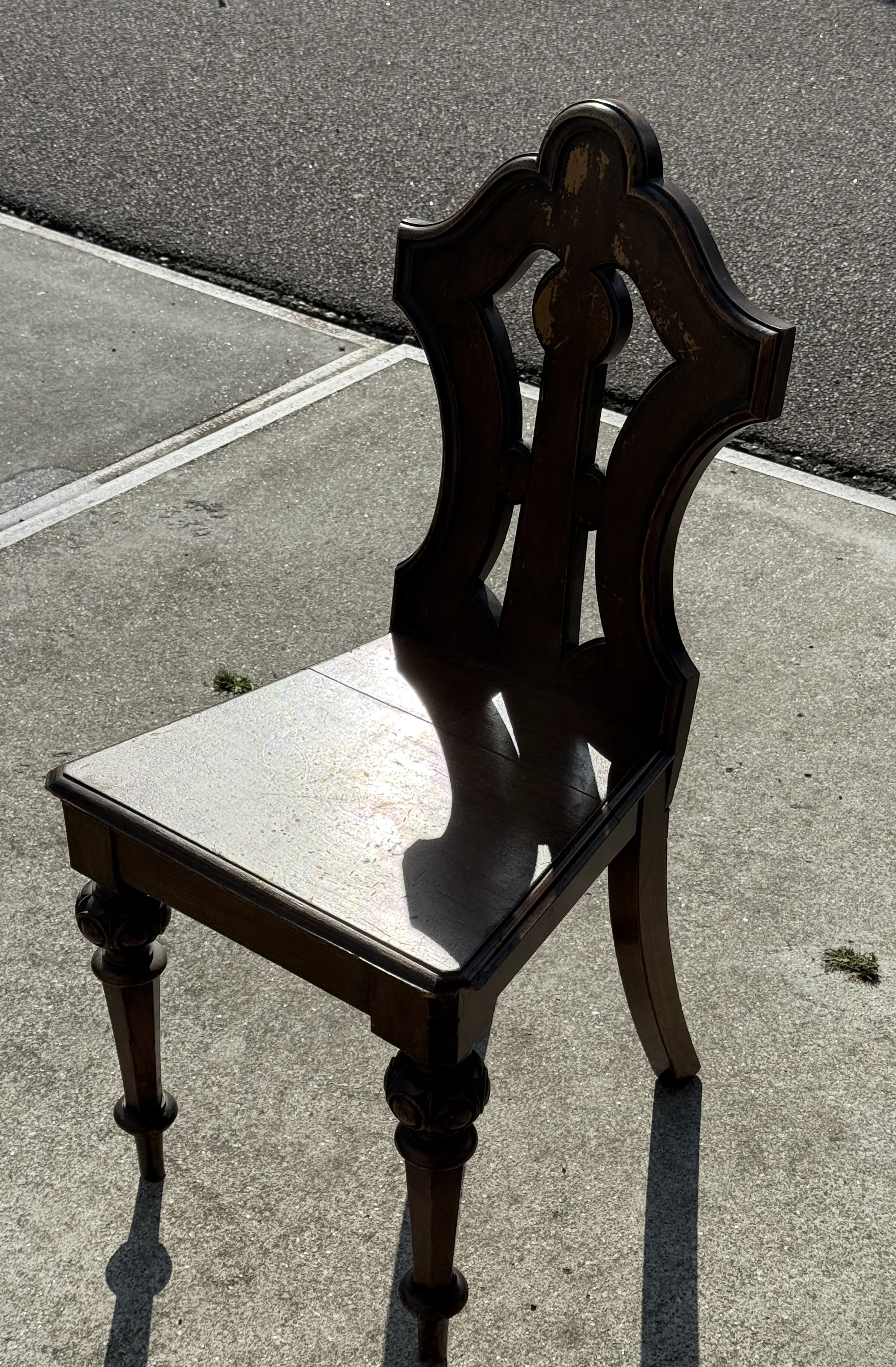 Fine William Iv Pierced And Carved Mahogany Shield Back Hall Chair image 5