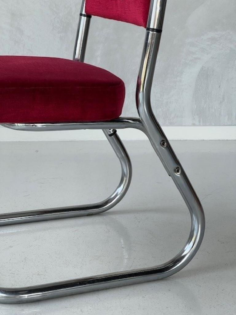 Jaren 70 Eetkamerstoel Vintage Eettafelstoel Retro Rood image 7