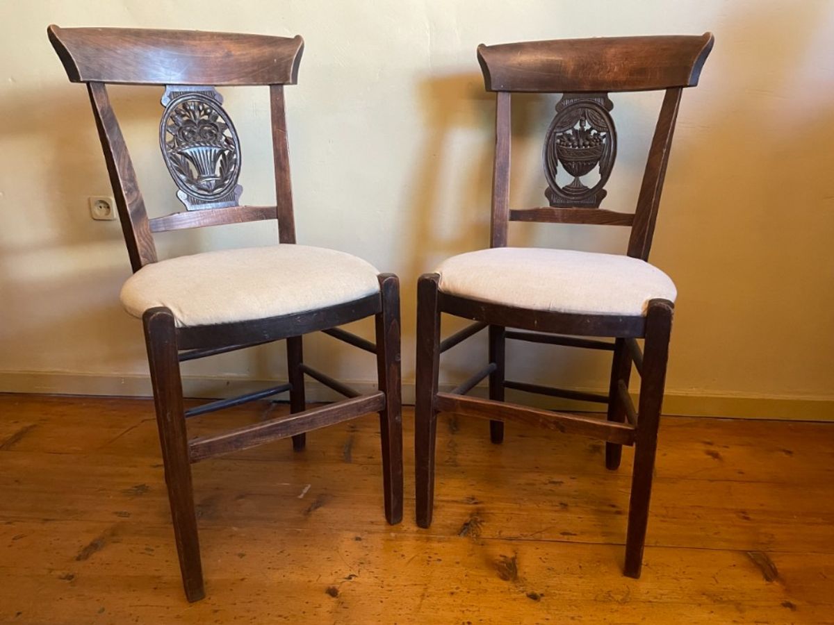 2 X Directoire Stoelen Frans Antiek image 7