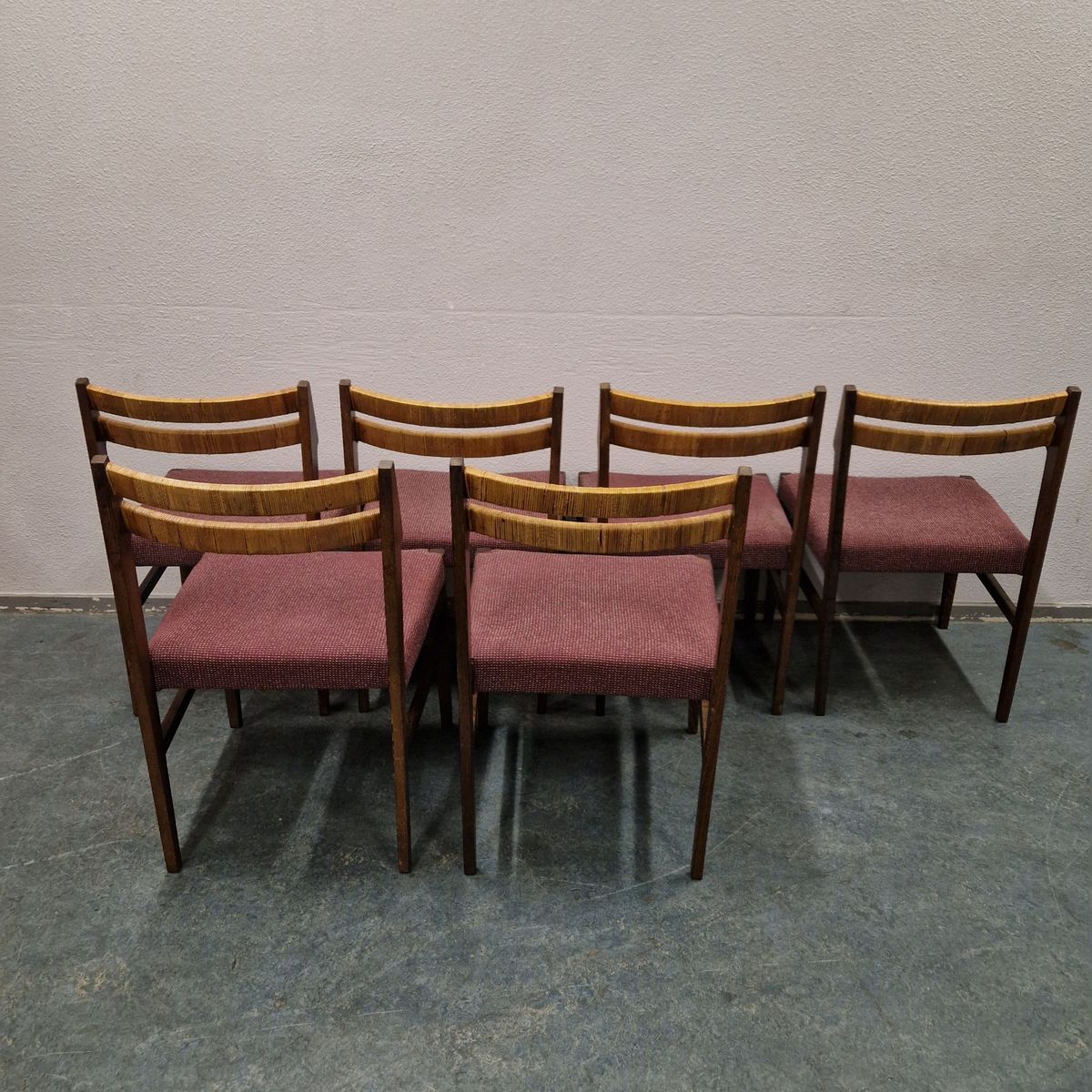 Set Van 6 Vintage Stoelen Eetkamerstoelen Jaren 60 Jaren 70 image 8