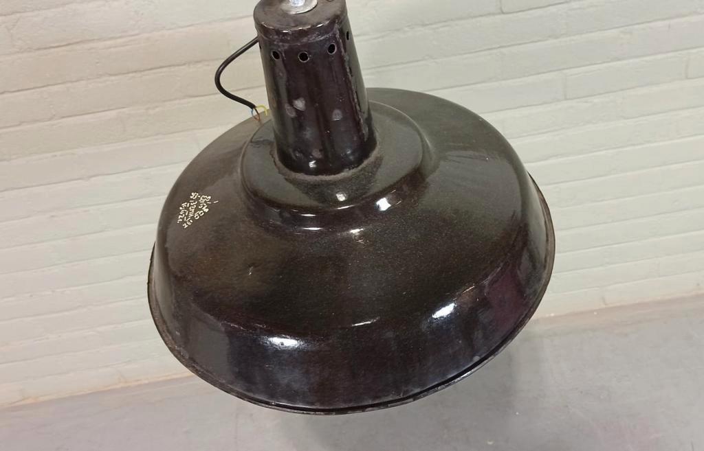 Vintage Industriële Emaille Hanglamp, Zwart image 11