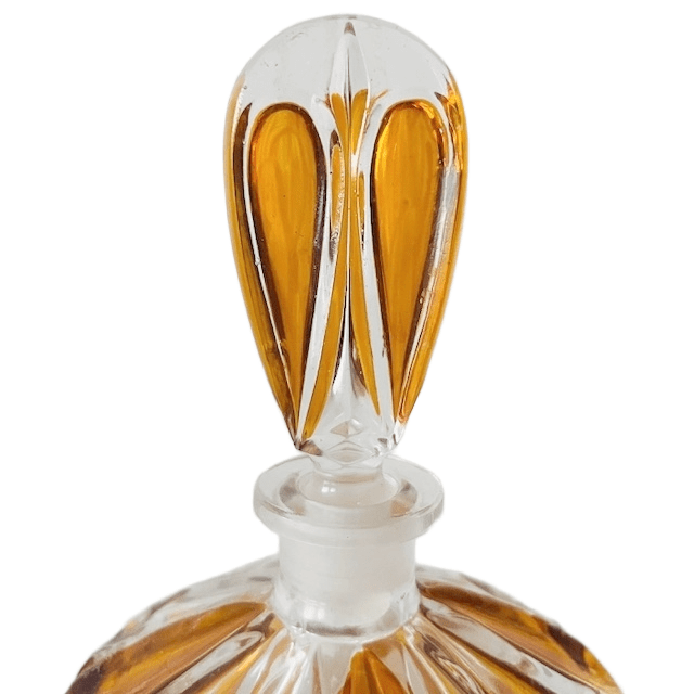 Artdeco Stijl Parfumfles Persglas Amber Transparant 1950’s image 4