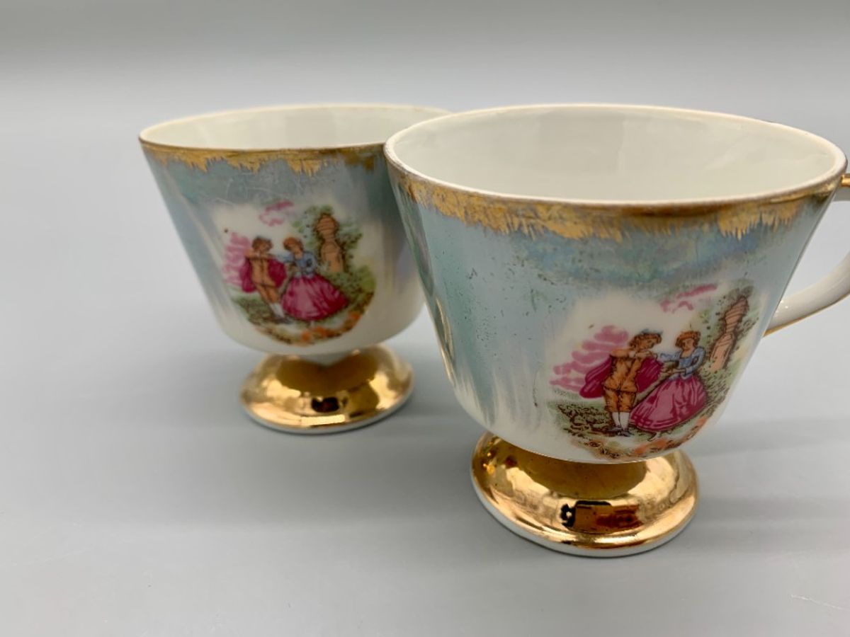 Vintage Barok Kitsch Kop En Schotels 4 Delige Set image 3
