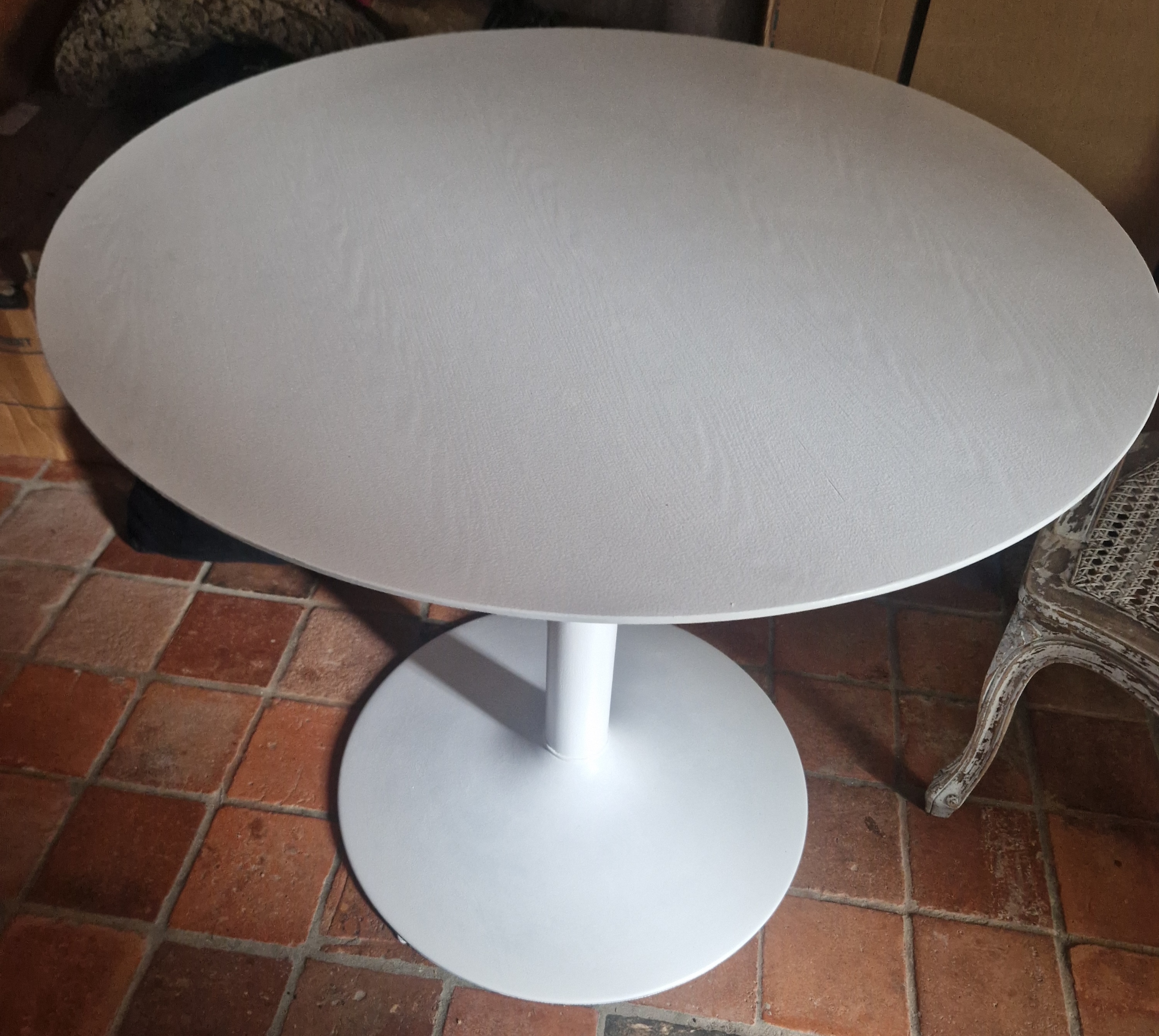 Witte Ronde Tulptafel In Perfecte Staat Doorsnede 90 Cm image 6