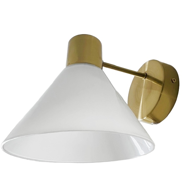 Vintage IKEA Wandlamp Goud Melkglas image 3