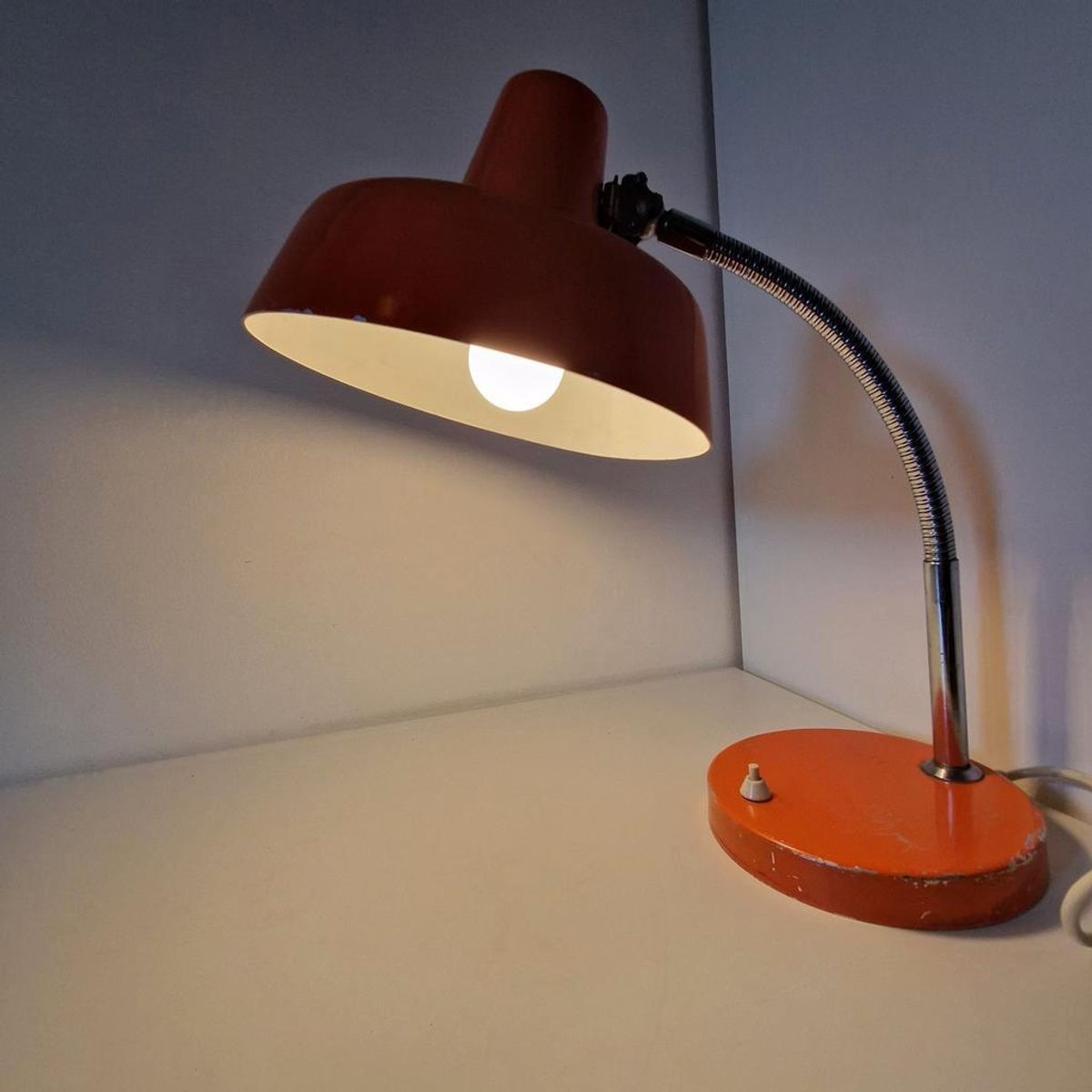 Vintage Bureaulamp Oranje Lamp Desklight Jaren 70 Retro Lamp image 4