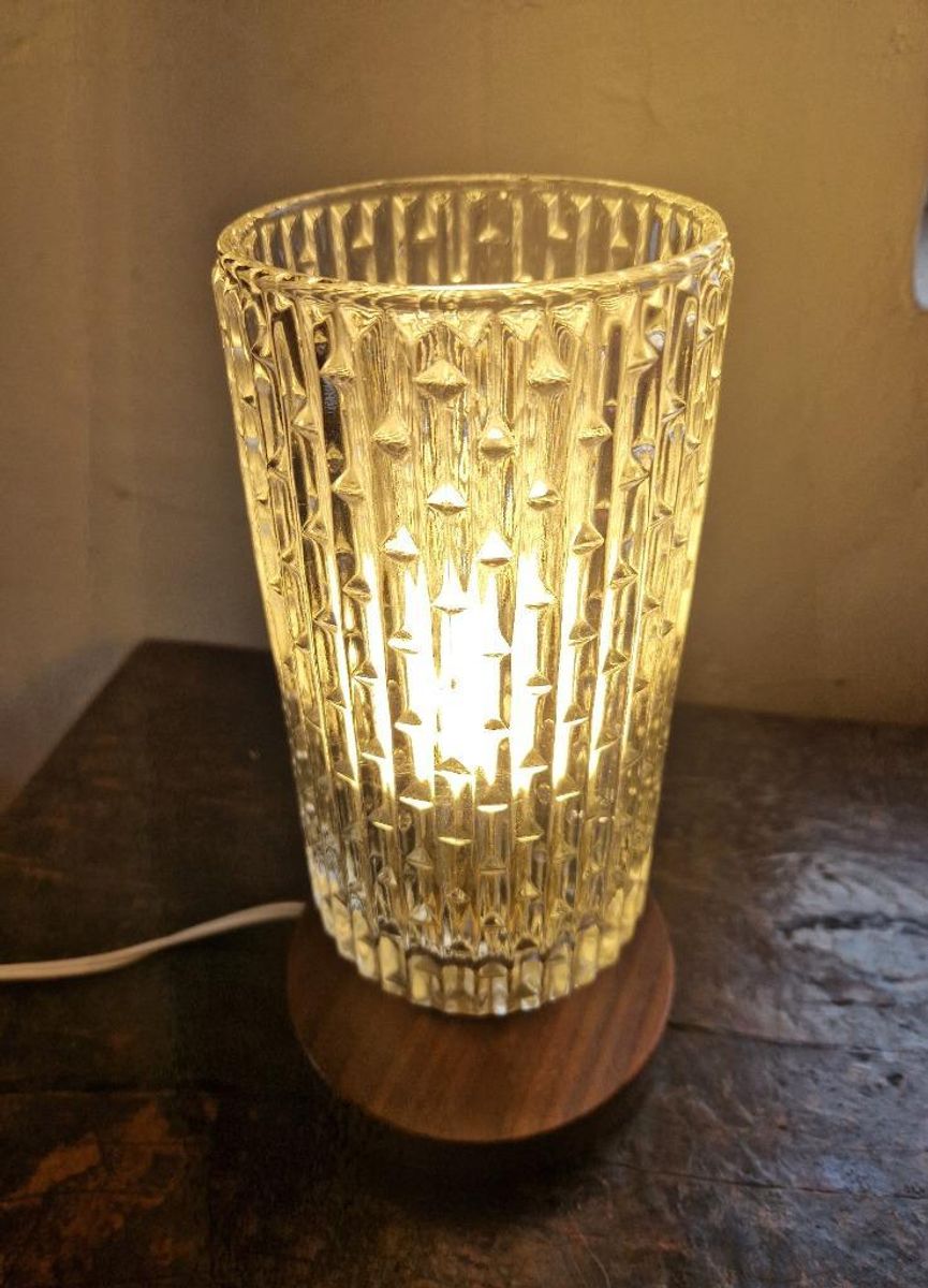 Mid-century Bedlamp Van Teak, Messing En Glas image 8