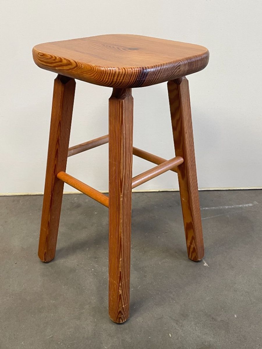 Set Van 4 Vintage Grenen Krukken, Scandinavisch Design, 1970's image 11
