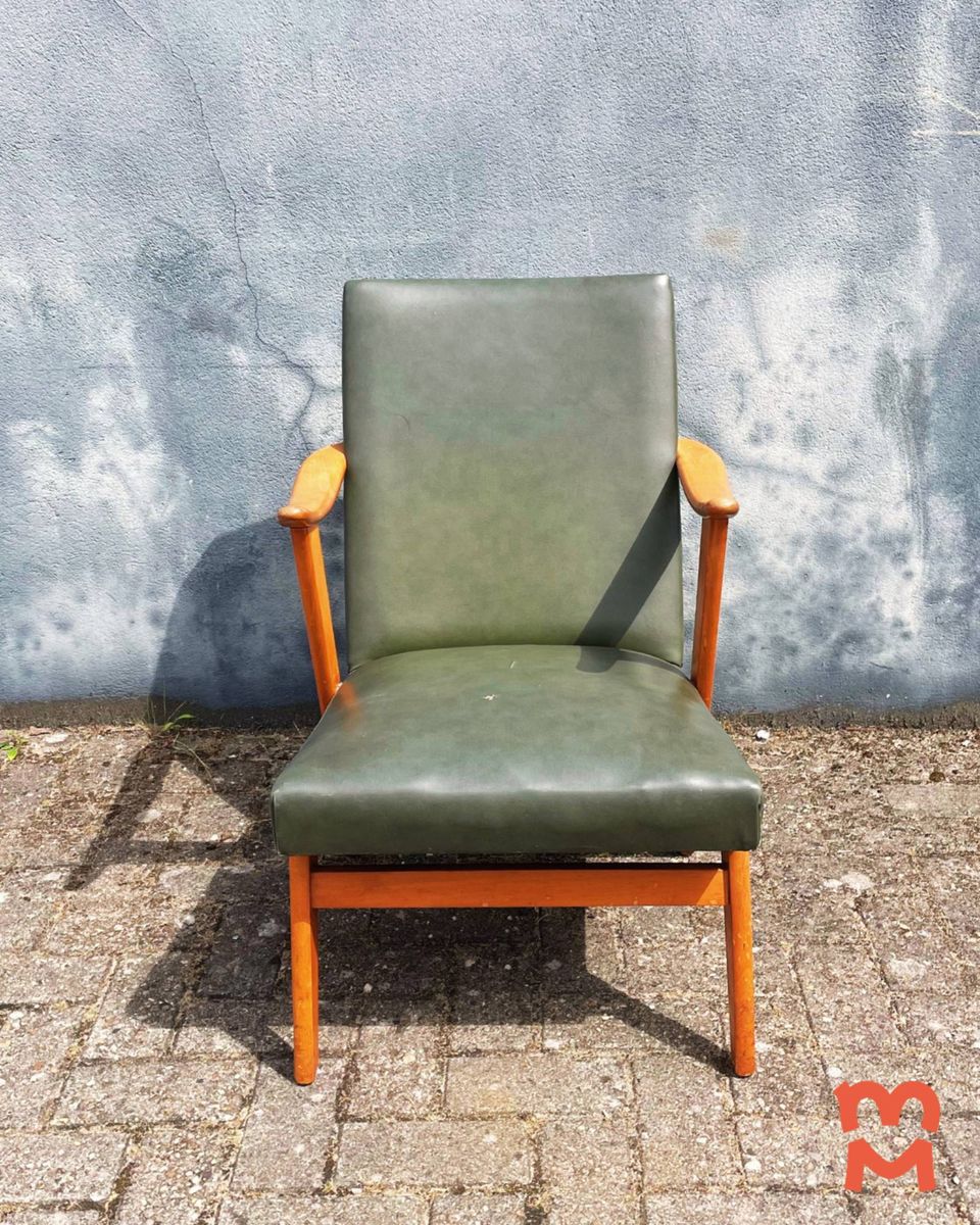Vintage Jaren 60 Groene Deense Fauteuil image 8