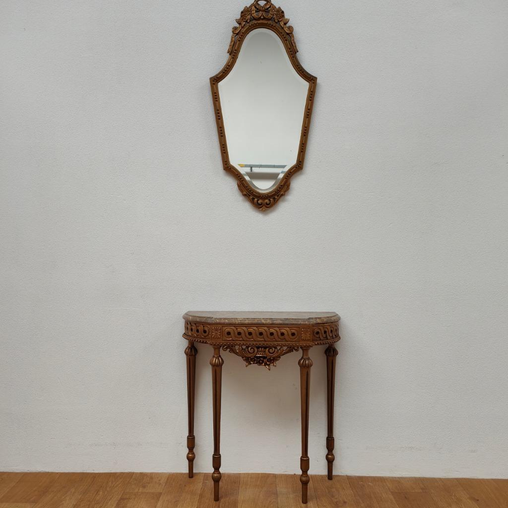 Barok Rococo Wandconsole Sidetable Met Marmer Blad En Spiegel 05 image 3