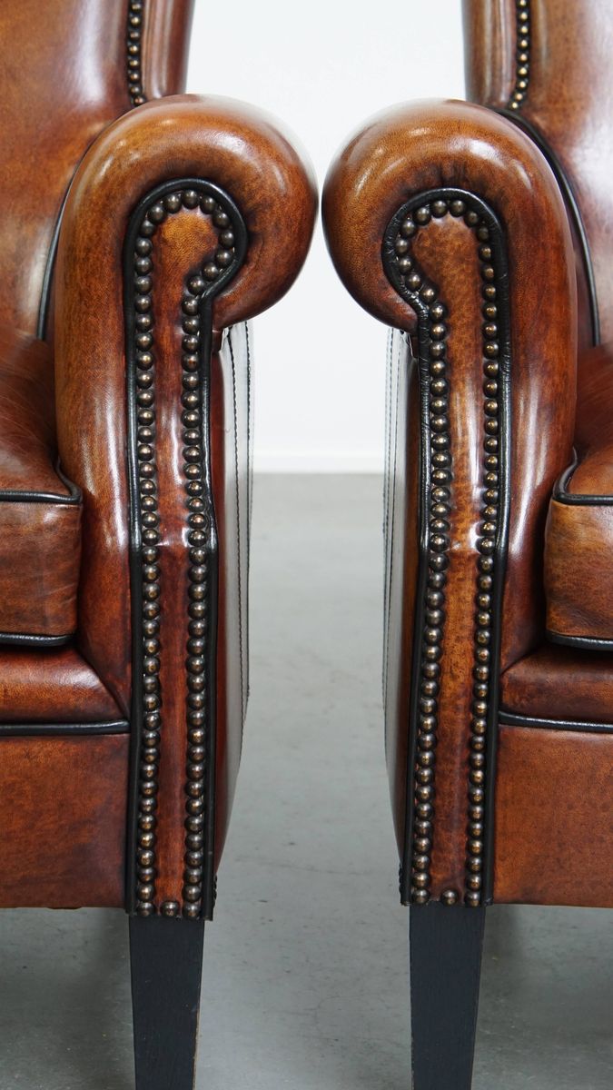 Set Van 2 Zeer Mooie Sierlijke Schapenleren Armchairs Met Een Luxe Afwerking image 10