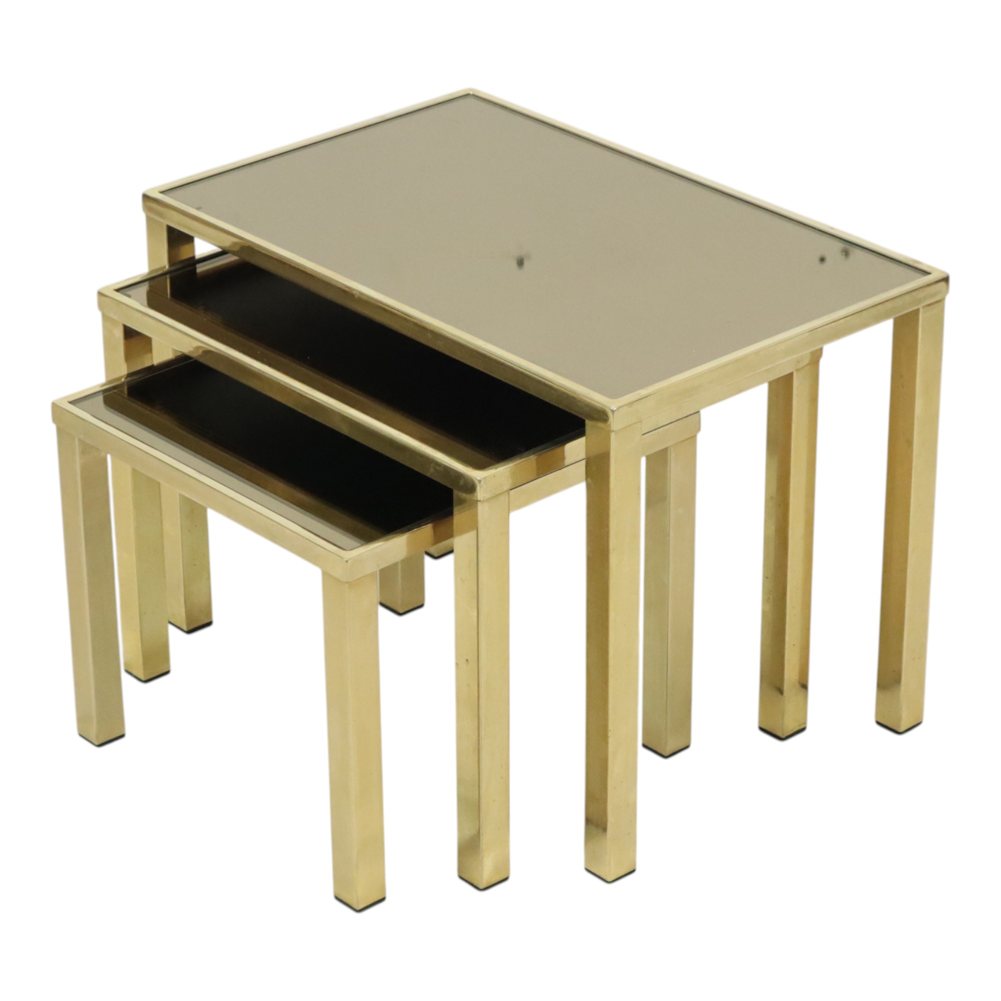 Hollywood Regency Nesttafels Belgo Chrom 23kt Goud Verguld image 2