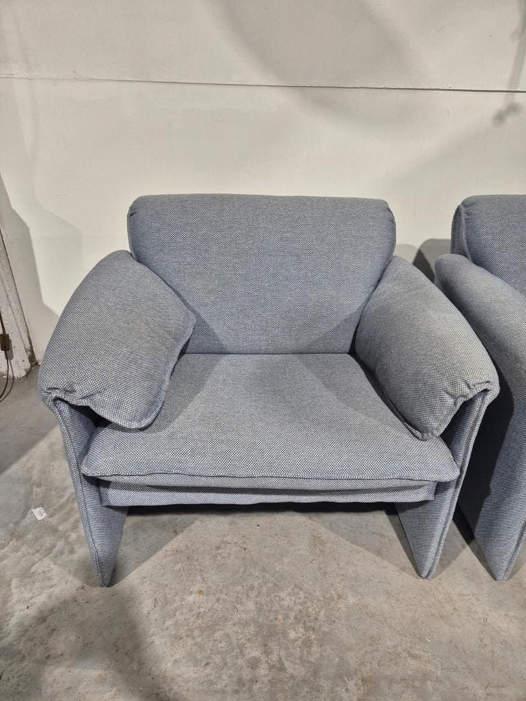 2 X Bora Bora Leolux Fauteuil Grijsblauwe Stof image 4
