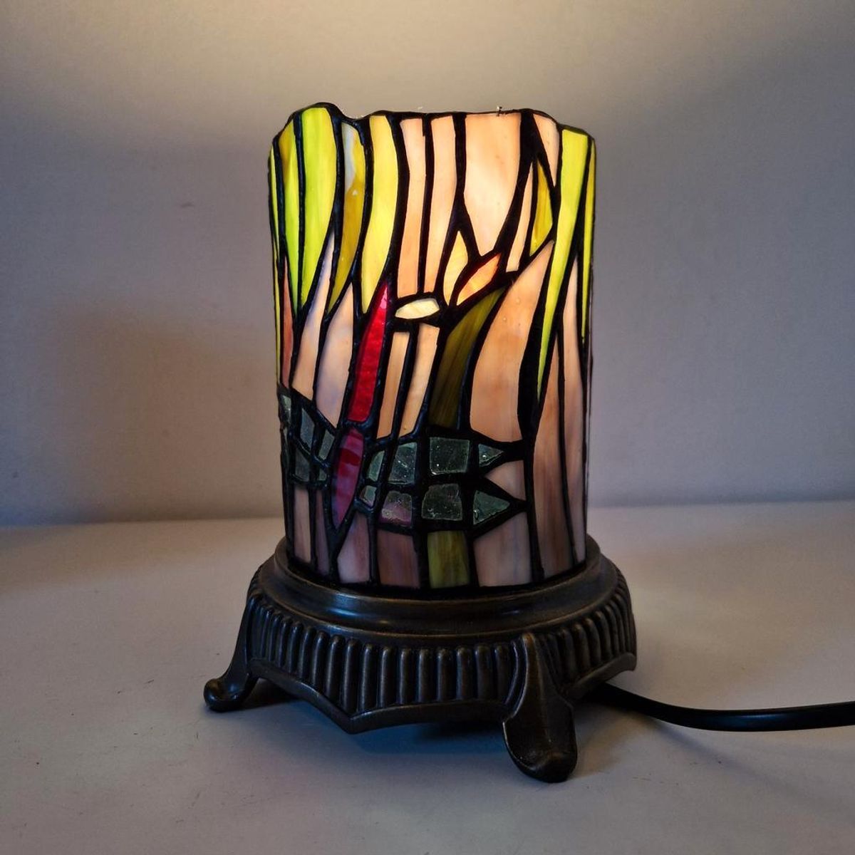 Vintage Glas In Lood Lamp Libelle Tiffany Stijl Lamp image 8