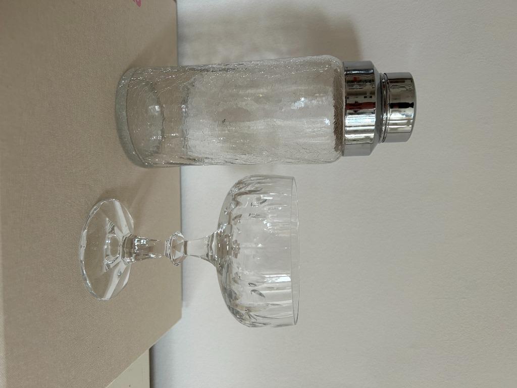 Vintage Cocktail Shaker Glas / Zilver image 4