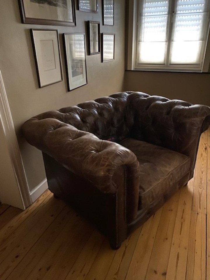Vintage Chersterfield Club Fauteuil Cognac Leer image 9