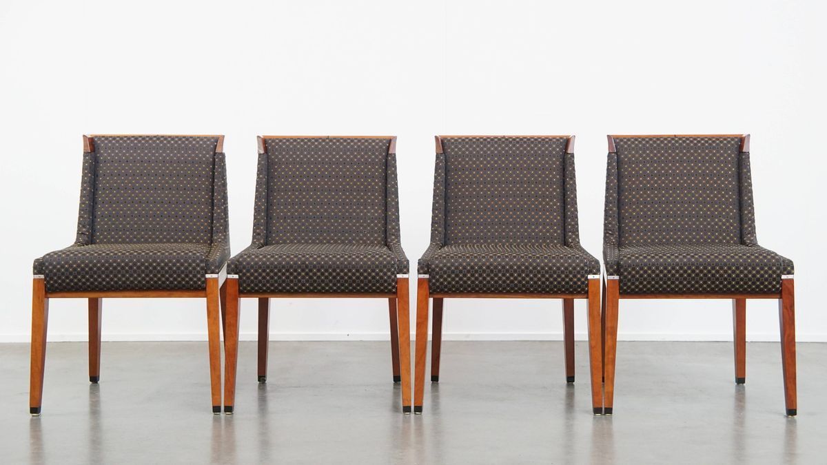 Prachtige Art Deco Set Bestaande Uit Een Eettafel En 4 Eetkamerstoelen Van Schuitema image 14