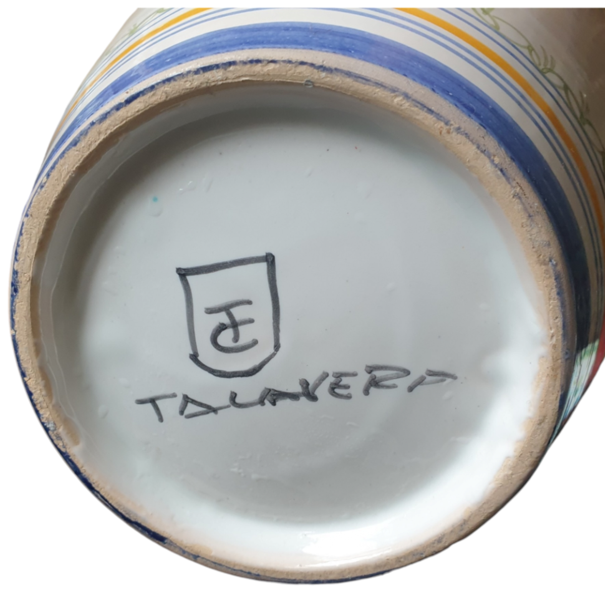 Vintage Talavera Spaans Aardewerk Vaas Prachtig Beschilderd image 2